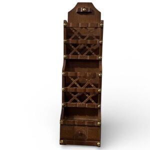 Wooden shelf organizer Wall Mounted vintage lattice decor 80’s 70’s